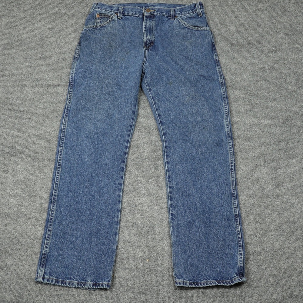 Dickies Jeans Mens 34x30 Blue Regular Fit Carpenter Hammer Loop Workwear W416JC7